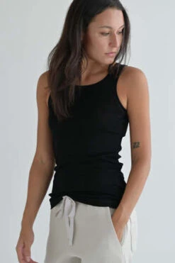 Private 0204Ribbed Tank - Black