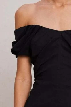 A.L.C.Nora Linen Midi Dress - Black -AGOLDE Store ALC Nora Linen Midi Dress Black 20231004165513 1