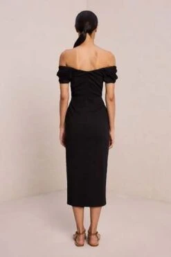 A.L.C.Nora Linen Midi Dress - Black -AGOLDE Store ALC Nora Linen Midi Dress Black 20231004165513 2