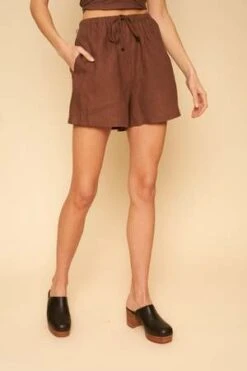 Whimsy + RowWhimsy + Row Allison Linen Shorts - Chocolate