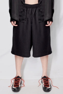 AssemblyStripe Suiting Long Shorts - Navy