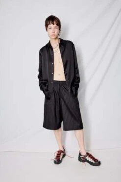 AssemblyStripe Suiting Long Shorts - Navy -AGOLDE Store Assembly Stripe Suiting Long Shorts Navy 20231001213958 1