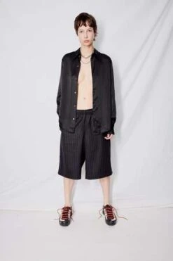 AssemblyStripe Suiting Long Shorts - Navy -AGOLDE Store Assembly Stripe Suiting Long Shorts Navy 20231001213958