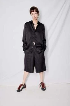 AssemblyStripe Suiting Long Shorts - Navy -AGOLDE Store Assembly Stripe Suiting Long Shorts Navy 20231001213959