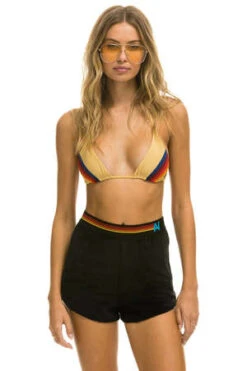 Aviator NationLOGO STRIPE LOUNGER SHORTS - BLACK