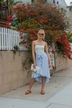 BETWEEN TENBetween Ten Genevieve Skirt - Sky Blue -AGOLDE Store BETWEEN TEN Genevieve Skirt Sky Blue 20180413000355