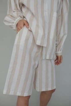 Et TigreBrookes Linen Shorts - Stripe Beige -AGOLDE Store BROOKES LINEN SHORTS 20201105003653 1