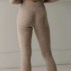 Bare KnitwearWoman Marin Rib Leggings - Wheat Beige -AGOLDE Store Bare Knitwear Woman Marin Rib Leggings Wheat Beige 20231008174020 1