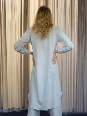 BaserangeOle Shirt Dress - Textured Blue Stripe 4 BaserangeOle Shirt Dress - Textured Blue Stripe - Image 2