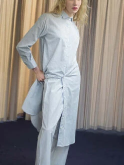 BaserangeOle Shirt Dress - Textured Blue Stripe 8 BaserangeOle Shirt Dress - Textured Blue Stripe -AGOLDE Store Baserange Ole Shirt Dress Textured Blue Stripe 20230401040942