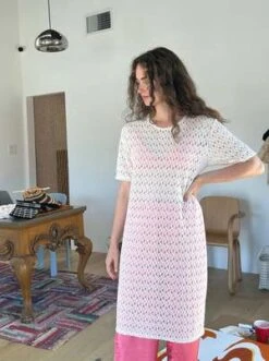 BeklinaLace T Shirt Dress - Ivory -AGOLDE Store Beklina Lace T Shirt Dress Ivory 20230904041614