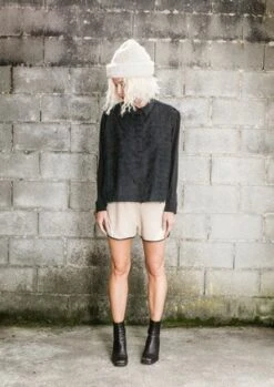 BERENIKPatchwork Shorts 28 BERENIKPatchwork Shorts -AGOLDE Store Berenik PATCHWORK SHORTS beige black white 20191112163104