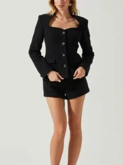 ASTR The LabelRivka Wool Teddy Shorts - Black -AGOLDE Store Black Rivka Wool Teddy Shorts 20230915185104 2