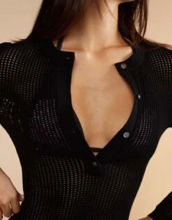 CYNTHIA ROWLEYBondi Crochet Knit Dress - Black -AGOLDE Store Bondi Crochet Knit Dress 20230729224927 3