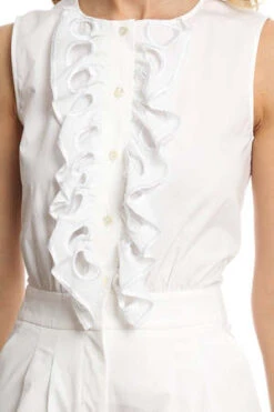 Boutique MoschinoPleated Romper - WHITE -AGOLDE Store Boutique Moschino Pleated Romper 20220810220056