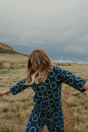 Happy French Ganghappyfrenchgang Bubbly Jumpsuit - Indigo 4 Happy French Ganghappyfrenchgang Bubbly Jumpsuit - Indigo - Image 2