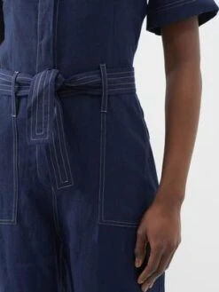 Casa RakiORIAND BELTED JUMPSUIT - Blue -AGOLDE Store CASA RAKI ORIAND BELTED JUMPSUIT 20230807144730 1