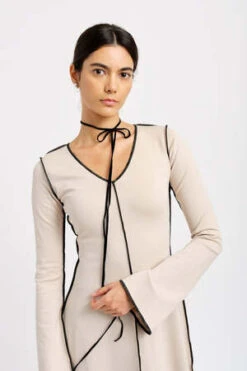 Eliza FaulknerCLARA V Neck Dress - Cream -AGOLDE Store CLARA V Neck Dress Cream 20230912004358 1