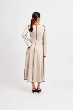 Eliza FaulknerCLARA V Neck Dress - Cream -AGOLDE Store CLARA V Neck Dress Cream 20230912004358 2