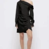 SimkhaiCameron One Shoulder Mini Dress - Black