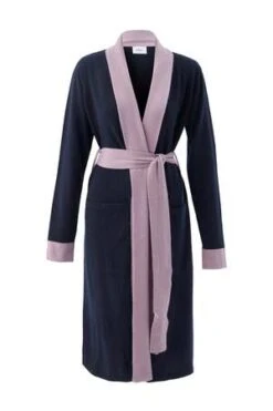 Else Cashmere Robe - Navy/Lavender