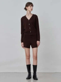 PureCashmere NYCCashmere Shorts - Brown