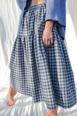 OffOn ClothingCheckered Tiered Skirt - Gingham