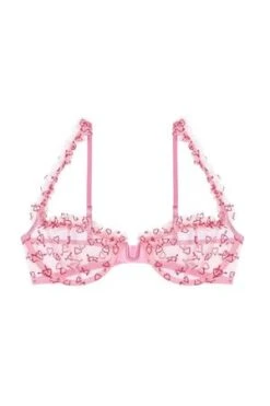 Le Petit TrouCoeur U-Shaped Underwire Bra With Frills - Pink/Deep Red -AGOLDE Store Coeur U Shaped Underwire Bra With Frills 20231004173204 1