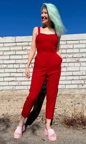 Birds Of North AmericaCrossbill Jumpsuit - Cherry 3 Birds Of North AmericaCrossbill Jumpsuit - Cherry