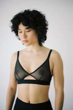 The Nude LabelCut Out Bra Wide Strap - Sheer Black