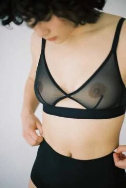 The Nude LabelCut Out Bra Wide Strap - Sheer Black -AGOLDE Store Cut Out Bra Wide Strap Sheer Black 20221207210903