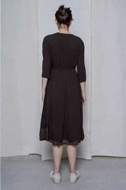 H+ Hannoh WesselH+ Hannoh Wessel Danita Crepe Dress - Sepia -AGOLDE Store Danita Crepe Dress Sepia 20230924203525 2