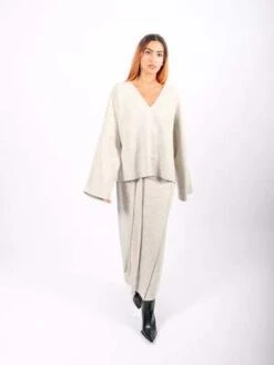 Lauren ManoogianDouble Knit Apron Skirt - Carrara -AGOLDE Store Double Knit Apron Skirt in Carrara by Lauren Manoogian 20231007000758 1