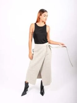 Lauren ManoogianDouble Knit Apron Skirt - Carrara -AGOLDE Store Double Knit Apron Skirt in Carrara by Lauren Manoogian 20231007000759 2