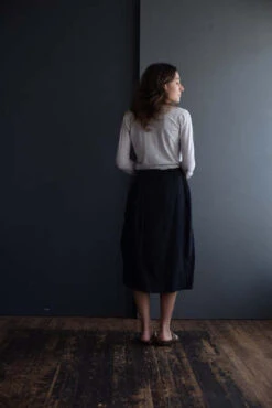 Marc Le BihanDouble Layer Linen Skirt - Black -AGOLDE Store Double Layer Linen Skirt Black 20220513203847 1