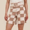 Giu GiuEchecs Shorts - Brown 1 Giu GiuEchecs Shorts - Brown -AGOLDE Store Echecs Shorts 20220323041257