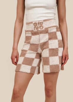 Giu GiuEchecs Shorts - Brown