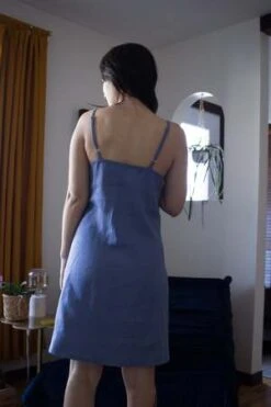 Eliza FaulknerDrew Linen Slip Dress - Periwinkle Blue -AGOLDE Store Eliza Faulkner Drew Linen Slip Dress Periwinkle Blue 20230317194402