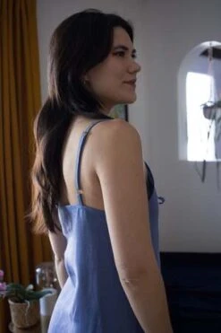 Eliza FaulknerDrew Linen Slip Dress - Periwinkle Blue -AGOLDE Store Eliza Faulkner Drew Linen Slip Dress Periwinkle Blue 20230317194405