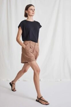 Apiece ApartFrancoise Pleated Short - Woodsmoke -AGOLDE Store FRANCOISE PLEATED SHORT 20230531150115 2