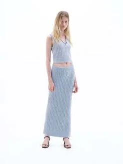 Filippa KBraided Mohair Knit Skirt - Ice Blue
