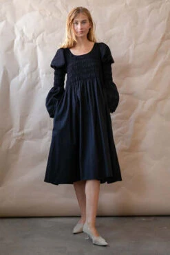 Juliette FabbriFinn Smocked Midi Dress - Black