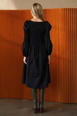 Juliette FabbriFinn Smocked Midi Dress - Black -AGOLDE Store Finn Smocked Midi Dress in Black 20231005000157 1