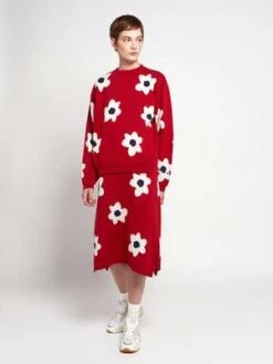 Bobo ChosesFloral Jacquard Pencil Skirt - Burgundy Red -AGOLDE Store Floral Jacquard Pencil Skirt 20230823074522 1