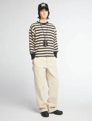 Girls Of DustBrutus Stripe Tshirt - Black/Oatmeal 4 Girls Of DustBrutus Stripe Tshirt - Black/Oatmeal - Image 2