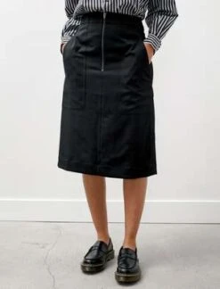 Studio NicholsonGado Dry Wool Twill Zip Skirt - Black -AGOLDE Store Gado Dry Wool Twill Zip Skirt Black 20221104232818 1