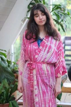 Natalie MartinGeorgia Wrap Robe - Pink Tie Dye