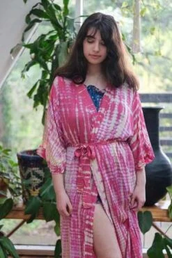 Natalie MartinGeorgia Wrap Robe - Pink Tie Dye -AGOLDE Store Georgia Wrap in Pink Tie Dye by Natalie Martin 20220417054538 3