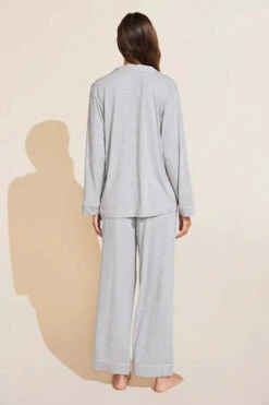 EberjeyGisele Long PJ Set - Heather Grey/Sorbet Pink -AGOLDE Store Gisele Long PJ Set in Heather Grey Sorbet Pink 20230913223717 1