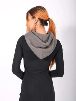 MM6 Maison MargielaHooded Long Dress - Gray/Black 22 MM6 Maison MargielaHooded Long Dress - Gray/Black -AGOLDE Store Hooded Long Dress in Gray Black by MM6 Maison Margiela 20231019003458 3